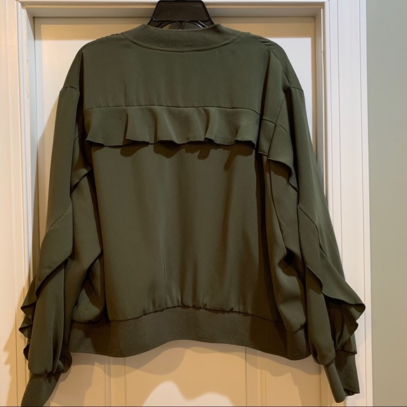 Olive Green Casual Jacket - Picture 2 of 4
